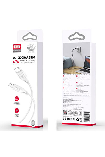 Xo Cablu Date si Incarcare (NB-Q236B), USB-C, PD60W, QC3.0, Braided, 1m, White