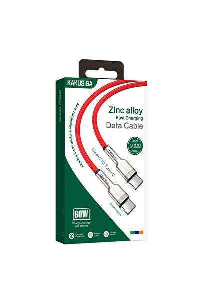 KAKUSİGA Cablu Date si Incarcare (KSC-685), USB-C, PD60W, QC3.0, 1.2m, Red