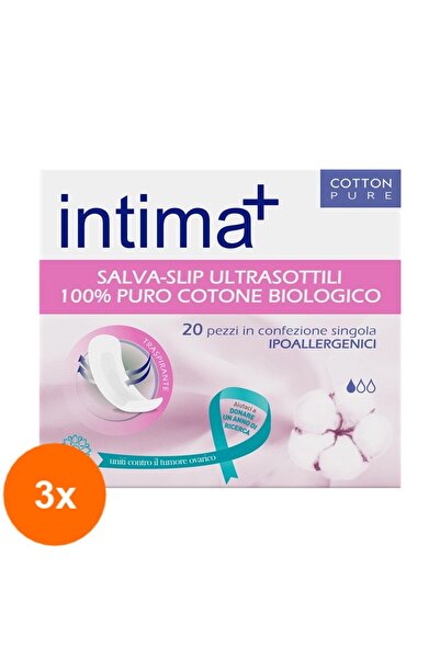 Intima plus Set 3 x 20 Absorbante Zilnice Hipoalergenice Intima Plus, 100 % B...