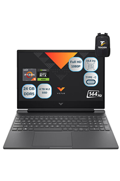 HP Victus Gaming 15-fb2009nt Ryzen 5 8645HS 24GB DDR5 4 TB Ssd RTX4060 FREEDOS 15.6"laptop