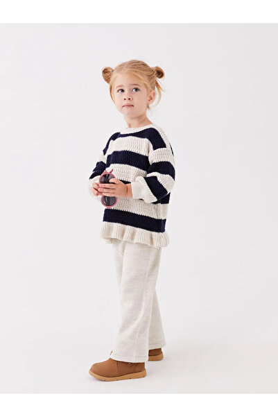 LC Waikiki Lcw Baby Navy Blue Crew Neck Baby Girl Knitwear Sweater and Pants ...