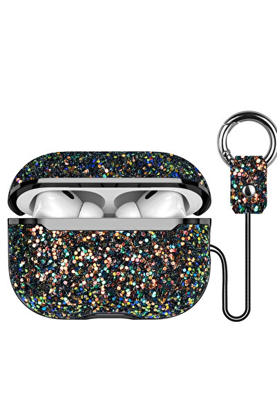 HarmonyAura غطاء Airpods 3 (الجيل الثالث) من الفضي اللامع - أسود