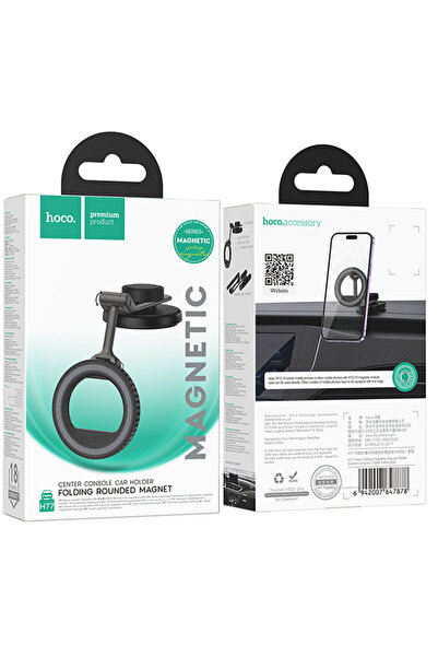 Hoco Suport Auto (H77), DashBoard, MagSafe, MagRing, FlipStick, GREY