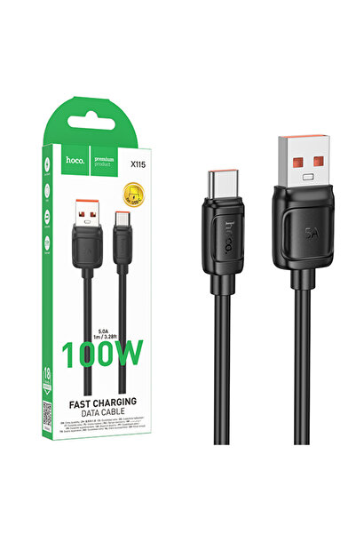 Hoco Cablu Date si Incarcare (X115), USB-A la USB-C, PD100W, QC3.0, 1m, BLACK