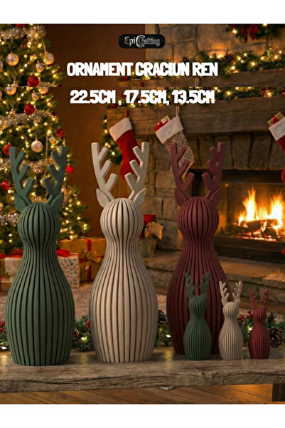 Epic Crafting Christmas Reindeer Decorative Statue, Modern Nordic Style, Elegant Ornament for Table or Fireplace