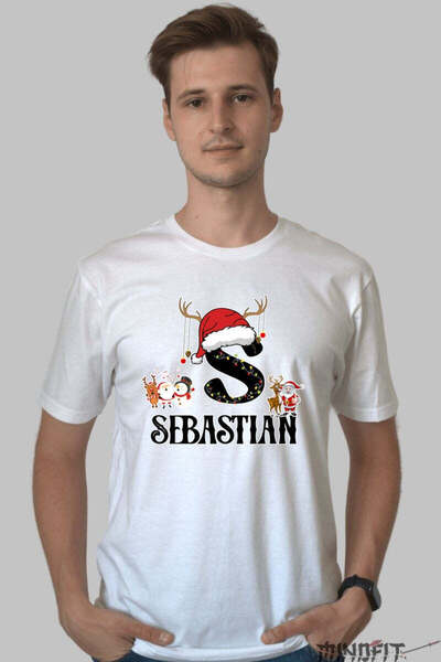 GILDAN Tricou Craciun Sebastian Litera S Cu Reni Si Mosul Barbat