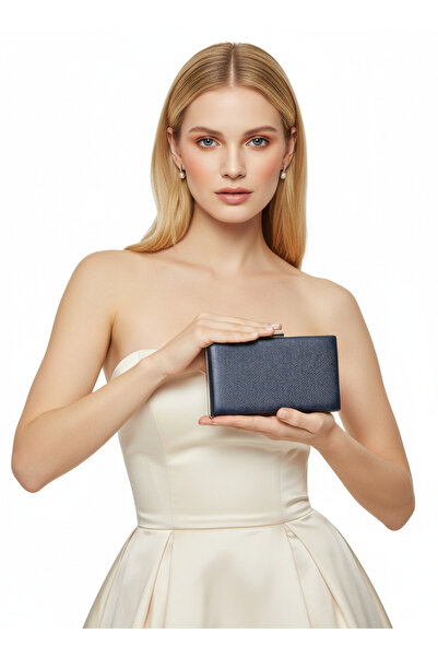 Biçanta Navy Blue Color Matte Anti-Scratch Leather Wedding Engagement Graduation