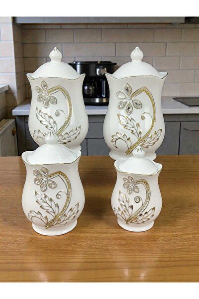 AR Porcelain spice jars, set of 4 pieces