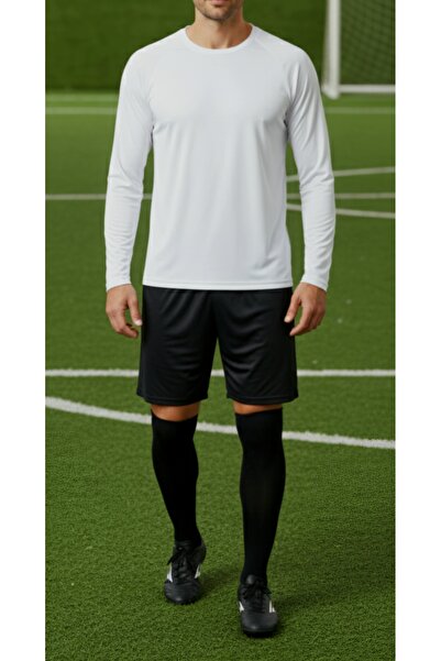 bumerangspor Men's Micro Polyester Long Sleeve Football Undershirt - White