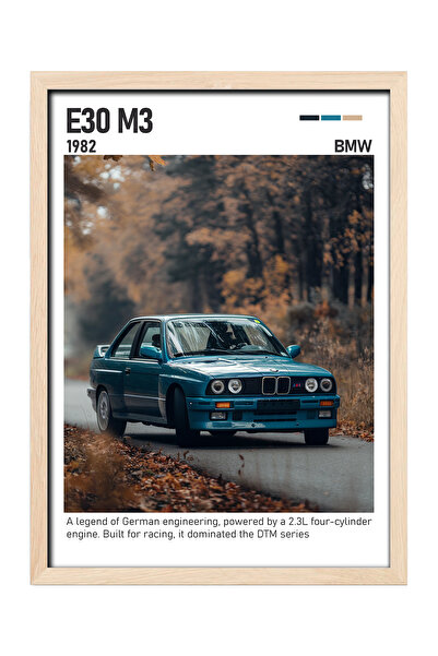 gxe.art BMW E30 M3 Slika na drvenom okviru – DTM legenda