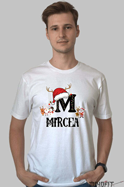 GILDAN Tricou Craciun Mircea Litera M Cu Reni Si Mosul Barbat