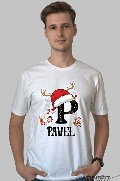 GILDAN Tricou Craciun Pavel Litera P Cu Reni Si Mosul Barbat