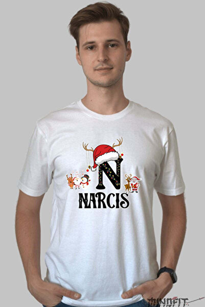 GILDAN Tricou Craciun Narcis Litera N Cu Reni Si Mosul Barbat