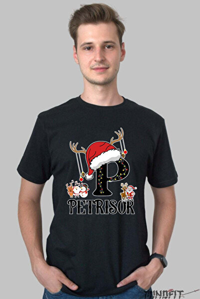 GILDAN Tricou Craciun Petrisor Litera P Cu Reni Si Mosul Barbat