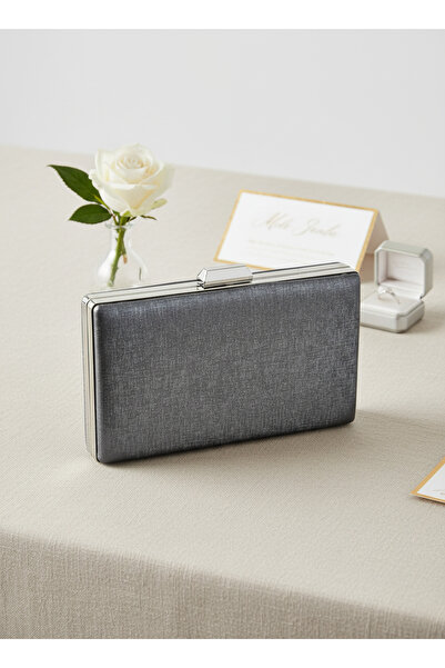 Biçanta Anthracite Gray Platinum Color Matte Anti-Scratch Leather Wedding Engagement Graduation