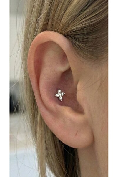 alysa jewelry Cerrahi çelik Zirkon taşlı şık Piercing Tragus, heliks, lobe, conch