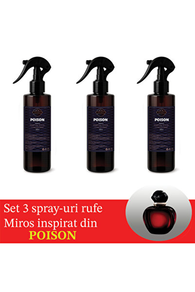 Zanira Set of 3 x Zanira Laundry Spray, 200 ml, Poison Inspired Scent
