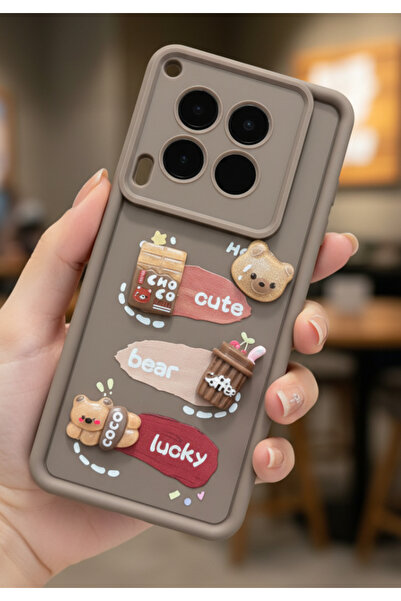 Rivor Tecno Camon 30 Compatible Case Camera Protected Embossed Teddy Bear and...