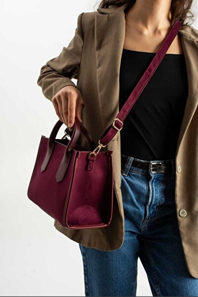 ÖZÜM TAKI Women's Set Handbag and Shoulder Bag Burgundy