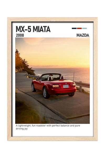 gxe.art Mazda MX-5 Miata Slika na drvenom posteru – Uživanje u rodsterskom au...