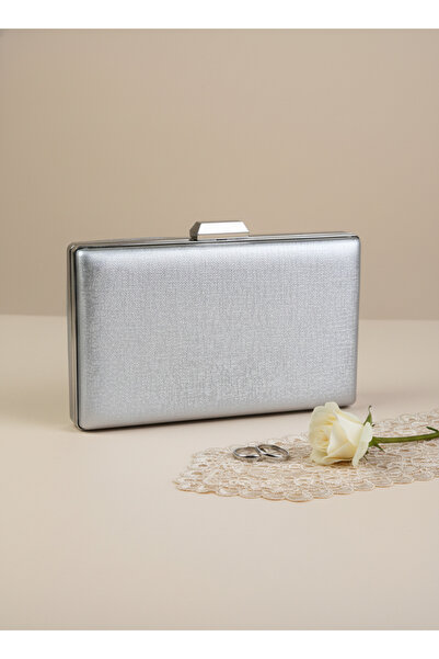 Biçanta Silver Gray Lame Color Matte Anti-Scratch Leather Wedding Engagement Graduation