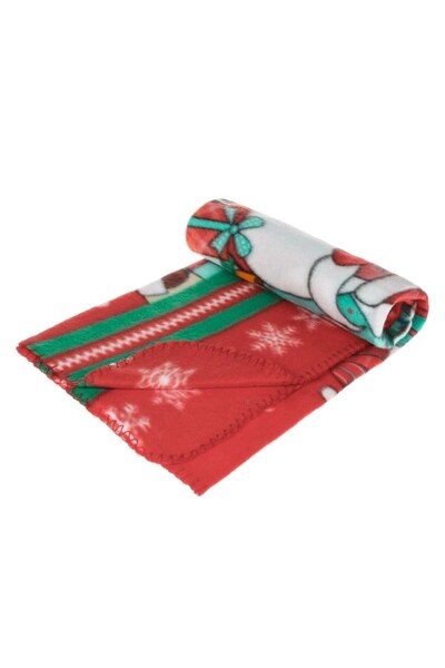 OEM Christmas Decorative Blanket for Children Red Fleece Santa 100x75cm