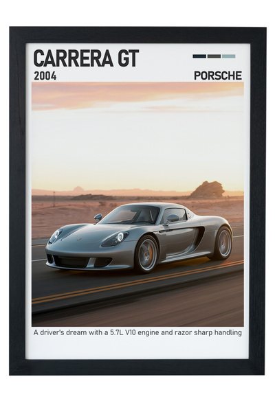 gxe.art Porsche Carrera GT Slika na drvenom okviru – Legenda V10