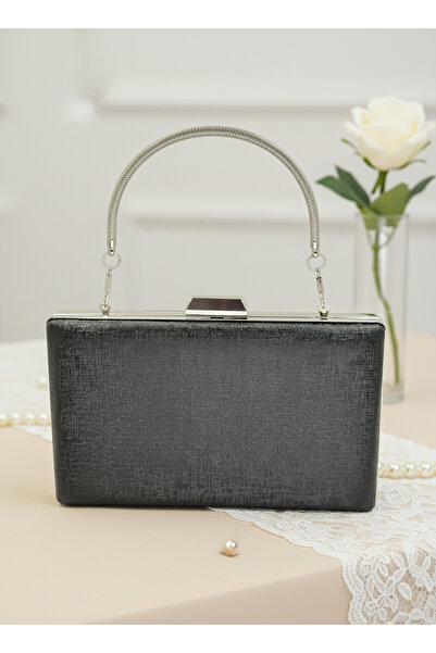 Biçanta Black Color Matte Anti-Scratch Leather Metal Handle Wedding Engagement Graduation