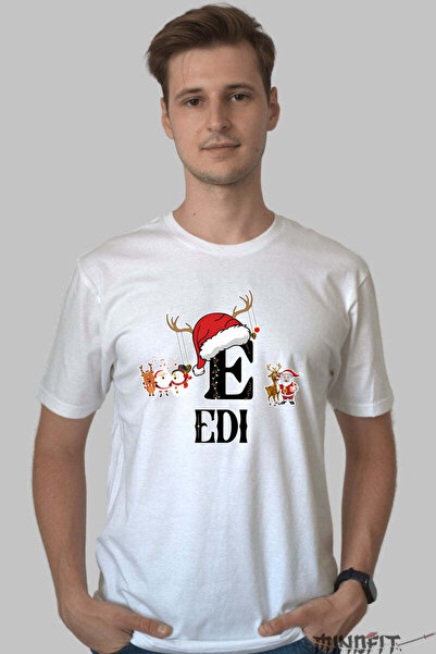 GILDAN Tricou Craciun Edi Litera E Cu Reni Si Mosul Barbat