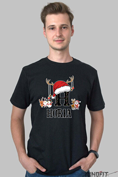 GILDAN Tricou Craciun Horia Litera H Cu Reni Si Mosul Barbat