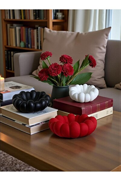 Porselian 3-Pronged Nordic Decorative Plate — Keychain and Jewelry Plate 13cm Nordic Object 13X13