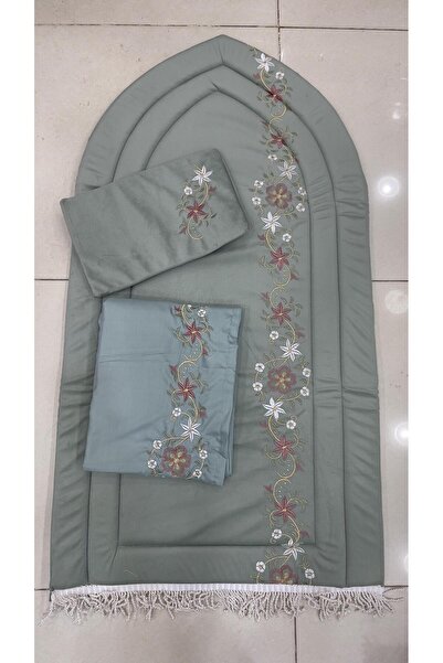 KS الطقم 3 قطع سجادة صلاه إسفنج محراب 2 سانتي شراشف صلاه مطرز / قماش نايم زبد...