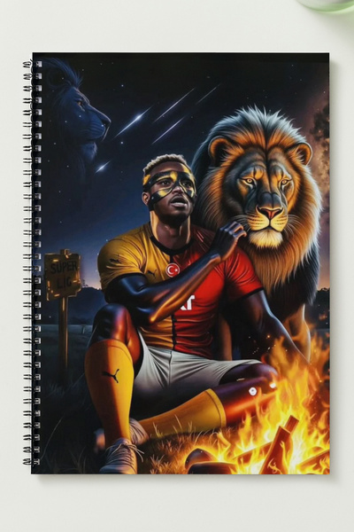 BLACKONECLASS OSİMHEN A5 Metal Spiralli Çizgisiz Sert Kapak OSİMHEN Defter