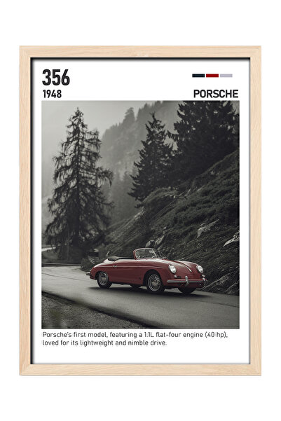 gxe.art Porsche 356 Slika na drvenom okviru - Klasičan nemački dizajn