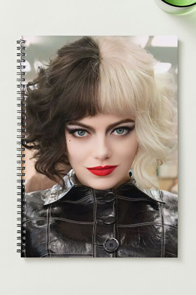 BLACKONECLASS دفتر ملاحظات CRUELLA A5 بغلاف معدني حلزوني غير مسطر من الكرتون