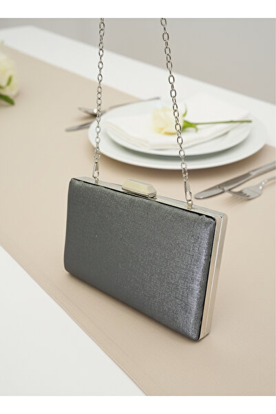 Biçanta Anthracite Gray Platinum Color Matte Anti-Scratch Leather Wedding Engagement Graduation