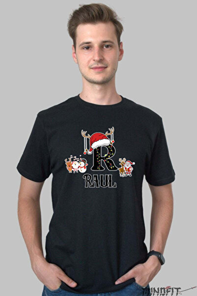 GILDAN Tricou Craciun Raul Litera R Cu Reni Si Mosul Barbat