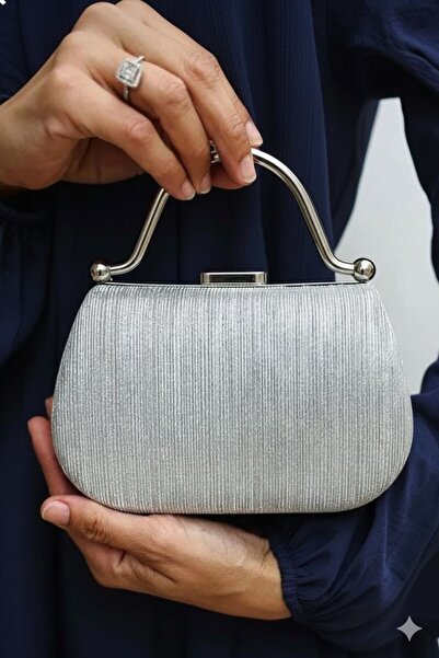 GP GUES POLO Women's Silvery Evening Bag Special Occasion Bag