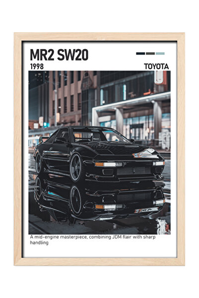gxe.art Toyota MR2 SW20 Slika na drvenom posteru – JDM središnji motor