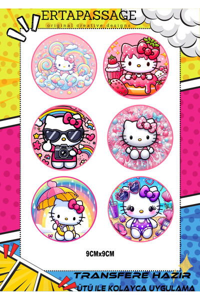 ErTaPassage hello kitty vintage DTF Transfer Baskı – Ütüyle Yapışan – Tişört ...