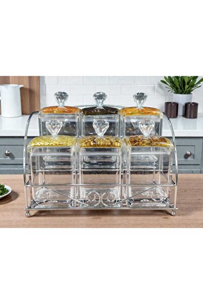 AR High-quality Taiwanese-made acrylic spice jars, 6-piece set