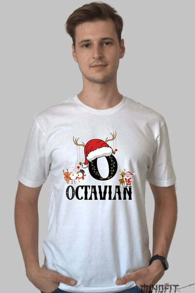 GILDAN Tricou Craciun Octavian Litera O Cu Reni Si Mosul Barbat