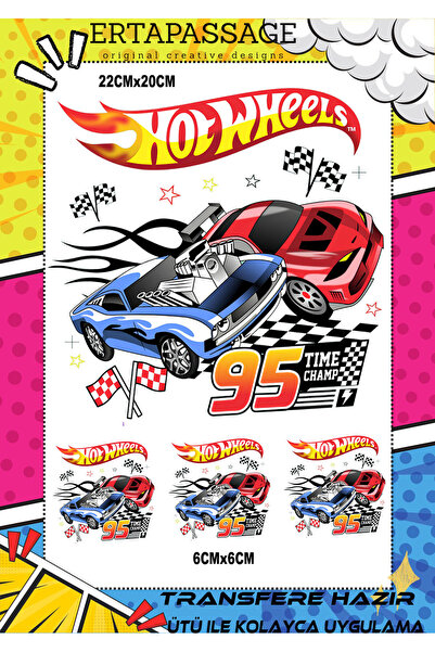 ErTaPassage hotwheels DTF Transfer Baskı – Ütüyle Yapışan – Tişört İçin Kolay...