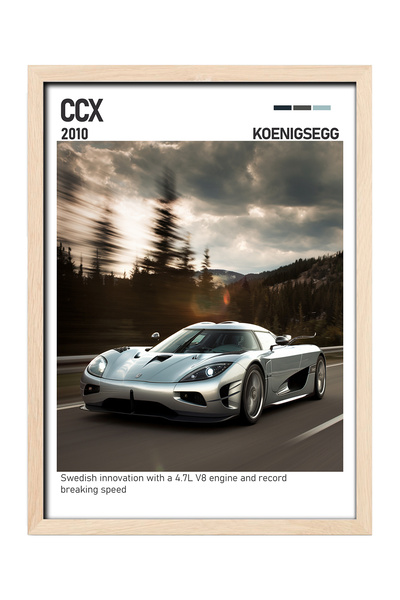 gxe.art Koenigsegg CCX slika na drvenom posteru – švedski hiperautomobil