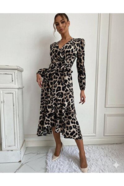 Kokosh moda Rochie lungă pentru femei cu mânecă lungă decolteu petrecut în V ...