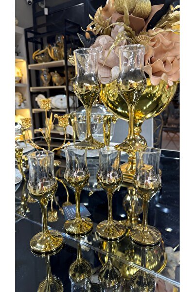 Vakıf home Paşabahça Titanyum Gold Grappa Kahve Yanı Su Bardağı