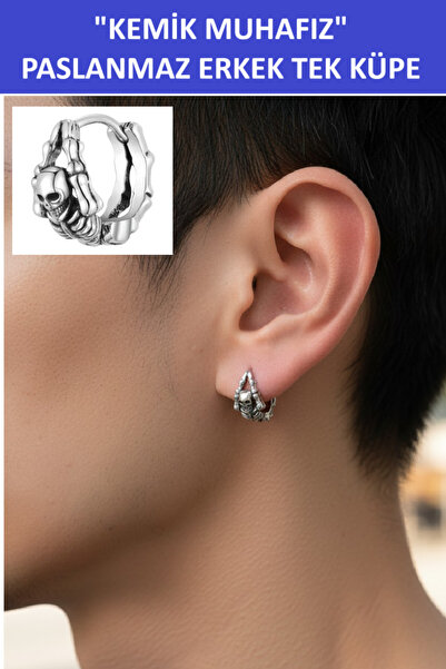 ZETCONCEPT Zet Style “Bone Guard” – Retro Gothic Men's Single Earring - Stain...
