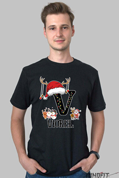 GILDAN Tricou Craciun Viorel Litera V Cu Reni Si Mosul Barbat