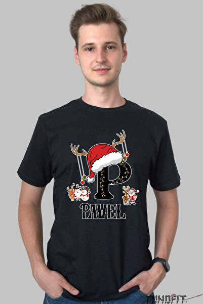 GILDAN Tricou Craciun Pavel Litera P Cu Reni Si Mosul Barbat