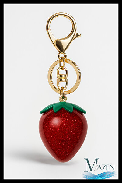 MAZEN Large Size Glittery Fruit Keychain & Bag Charm | Premium Quality | Strawberry – Cherry – Apple Models